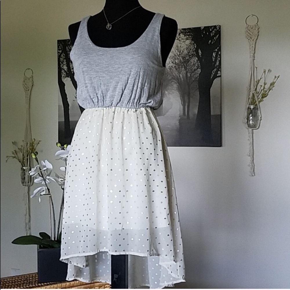 Asymmetrical polka dot dress